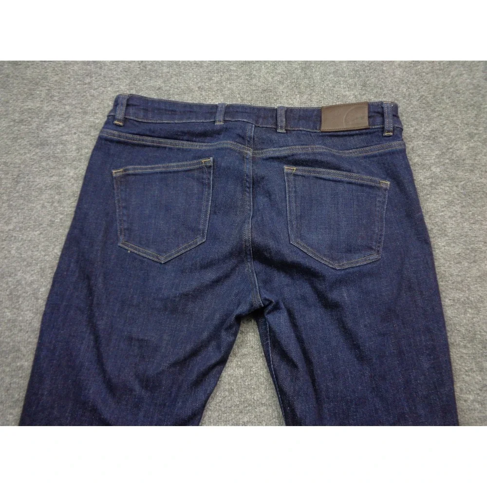 Peter Millar Crown Crafted Mens Dark Indigo Slim Straight Jeans 36x32 Blue